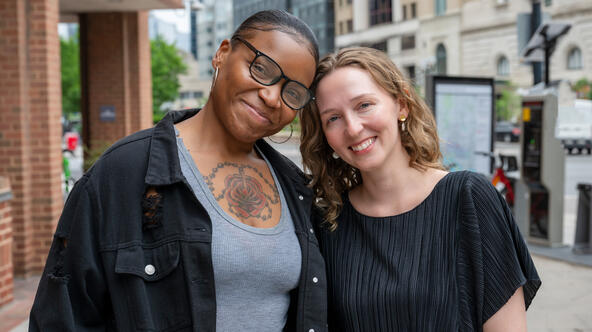 Legal Aid Client Tamara Weatherly and her attorney Haley Hoff