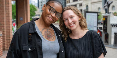 Legal Aid Client Tamara Weatherly and her attorney Haley Hoff